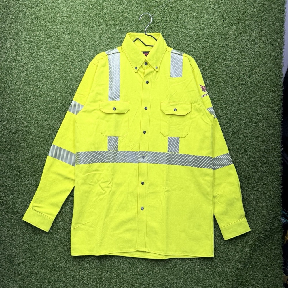 Drifire FR Flame Resistant Shirt Mens Medium Tall Reflective HiVis Button Work